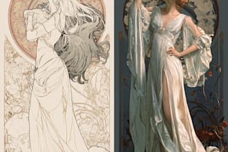 draw anything in art nouveau style