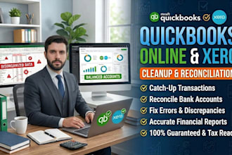 cleanup and reconcile in quickbooks online and xero