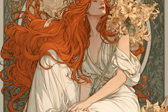create illustrations in art nouveau style
