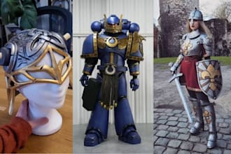 design cosplay armor helmets props 3d game character stl file for 3d printing