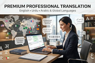 translate english to urdu, arabic to english translation