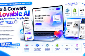 fix lovable ai lovable website convert lovable to app wordpress shopify in 24hrs