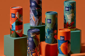 create product packaging design with modern branding
