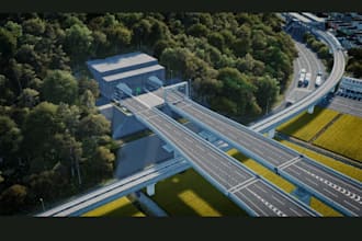 design 3d bridge, construction site, infrastructure, structure, road bridge