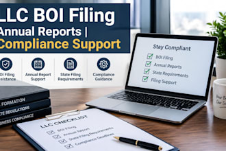 help with llc boi filing, annual reports, state compliance and filing support