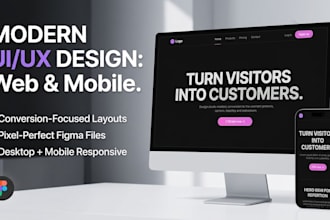 design modern UI UX for landing page, website, and ecommerce in figma
