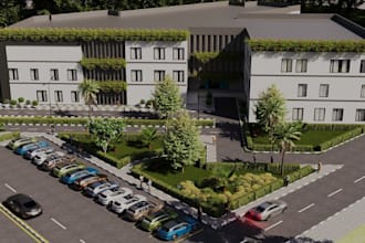 design institutional building exterior,3d render of house, building