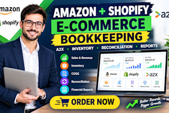 do amazon, shopify, ecommerce bookkeeping, inventory accounting, a2x