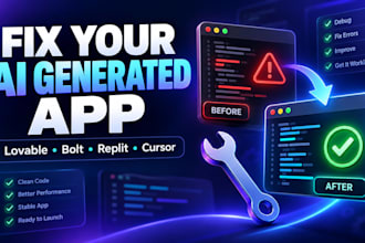 fix bugs in your lovable bolt replit or ai generated web app
