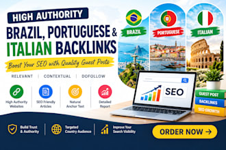 build high DR authority for brazil portuguese and italian backlinks