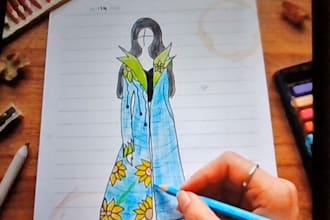 draw professional fashion illustration sketches