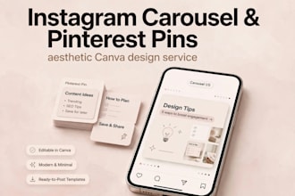 design aesthetic instagram carousel and pinterest pins
