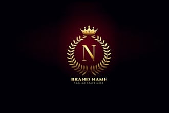 design decorative golden letter n logo