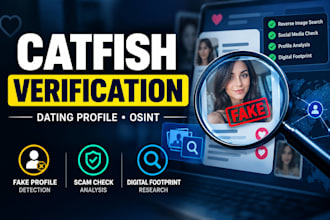 investigate dating profile and perform catfish verification