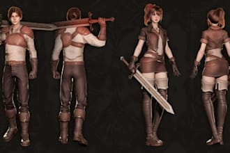 create a 3d fantasy rpg character model for your game and unreal engine