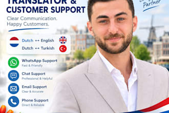 provide proffesional dutch customer support and virtual assistance