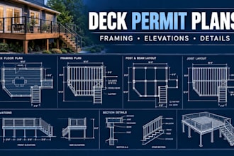 draw deck permit plans, framing plans and construction drawings