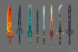 create weapon design and illustration