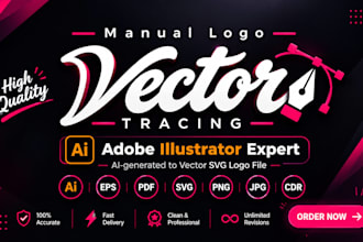 vector tracing, vectorize image, convert logo to vector quickly 1h