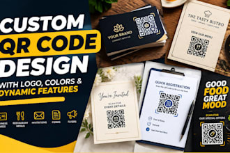 design a professional custom qr code with logo, colors and dynamic features