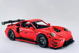 design custom 3d lego moc, lego set, technic car, ship with pdf instructions