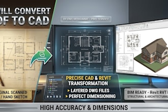 convert PDF or sketch to cad and revit drawing