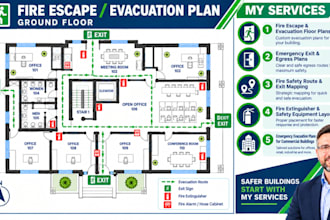 draw fire escape plan emergency evacuation plan egress map layout