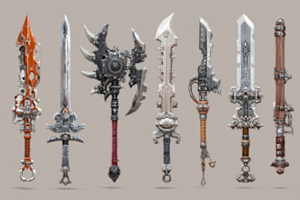 create weapon design for game art