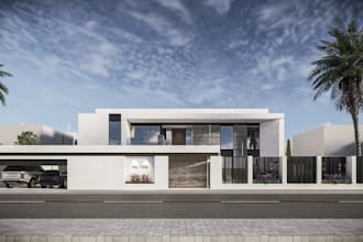 remodel existing house exterior, redesign carport basement, pool pavilion render