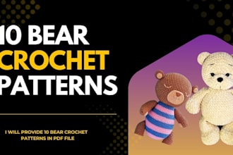 provide 10 bear crochet patterns in pdf file