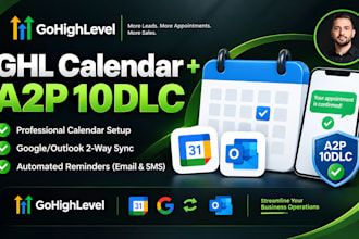 setup gohighlevel calendar, ghl automation, a2p 10dlc, funnel, CRM