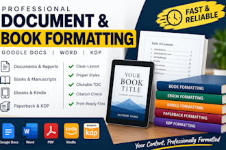 format documents ebooks and KDP manuscripts