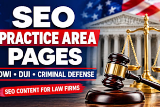 create SEO practice area pages for dwi dui and criminal defense lawyers