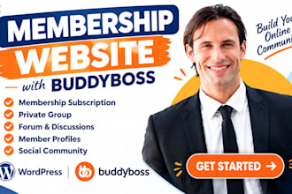 buddyboss community with membership subscription private group forum