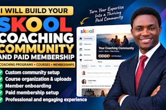 build your skool coaching online community setup skool paid membership access