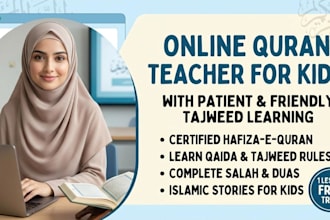 be your online quran teacher and islamic tutor for kids