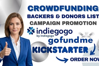 generate verified backers list kickstarter gofundme indiegogo campaign promotion