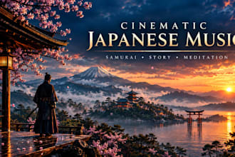 compose cinematic japanese instrumental samurai music for yoga meditation