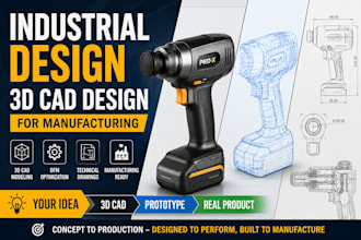 do industrial design and 3d cad design for manufacturing