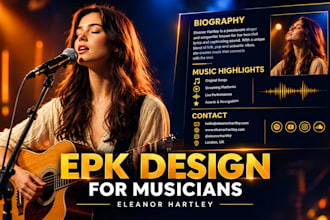 design professional epk electronic press kit for musician brands dj  and singers