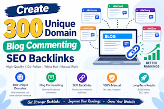 create 300 unique domain blog commenting SEO backlinks