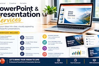 design, redesign pitch deck powerpoint presentation slides, google slides, canva