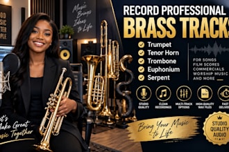 record trumpet, tenor horn, trombone, euphonium, serpent for your music track