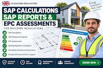provide sap calculations sap report and epc assessments for building regulations
