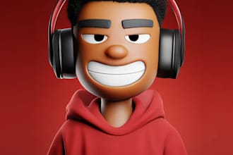 create a cute 3d cartoon character, mascot and character design in blender