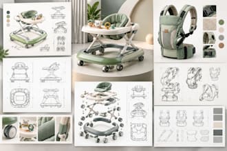 design ergonomic baby products, toys, strollers, walkers and carriers
