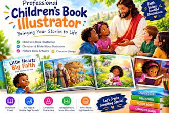 do bible story book illustration book design christian story book cover design
