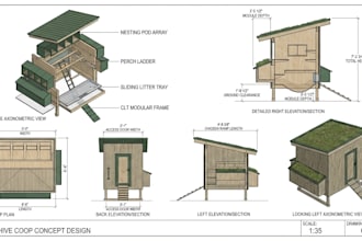 do diy chicken coop, outdoor furniture, woodworking plan with material cutlist