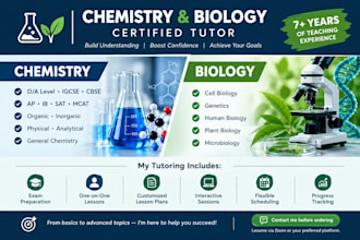 do academic research and tutoring for chemistry, physics and biology