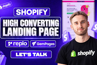 design shopify landing page with replo, pagefly and gempages